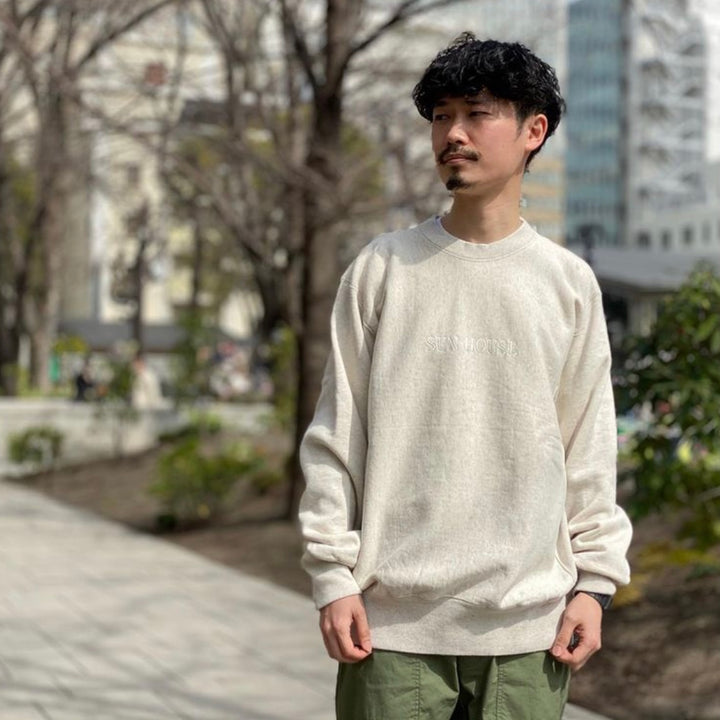 SUN HOUSE - Revers Weave Sweat Crewneck