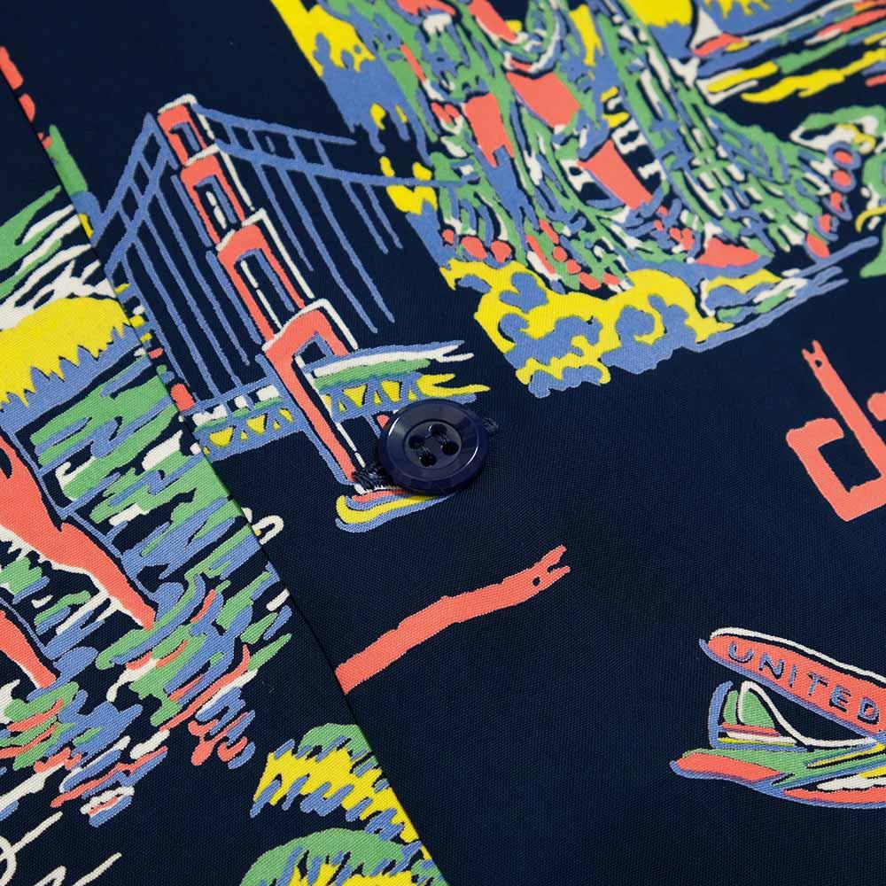 SUN SURF<br>S/S RAYON HAWAIIAN SHIRT<br>"UNITED AIRLINE"