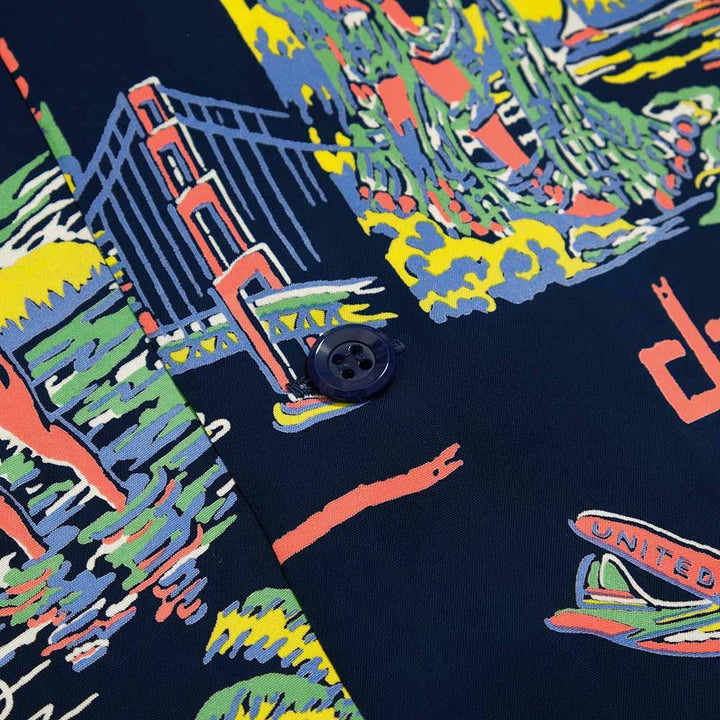 SUN SURF<br>S/S RAYON HAWAIIAN SHIRT<br>"UNITED AIRLINE"