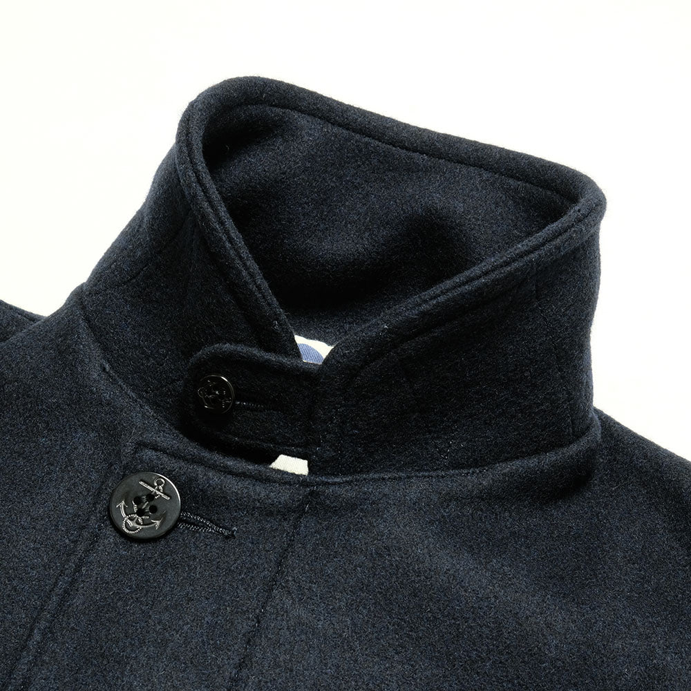 NOBLE MINE - WOOL MELTON DECK JACKET - NAVY - C.GRAY