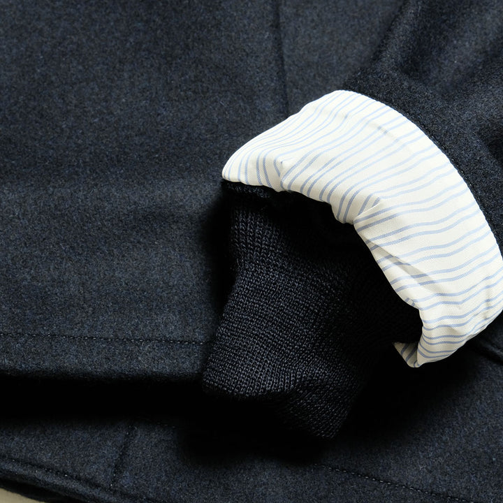 NOBLE MINE - WOOL MELTON DECK JACKET - NAVY - C.GRAY