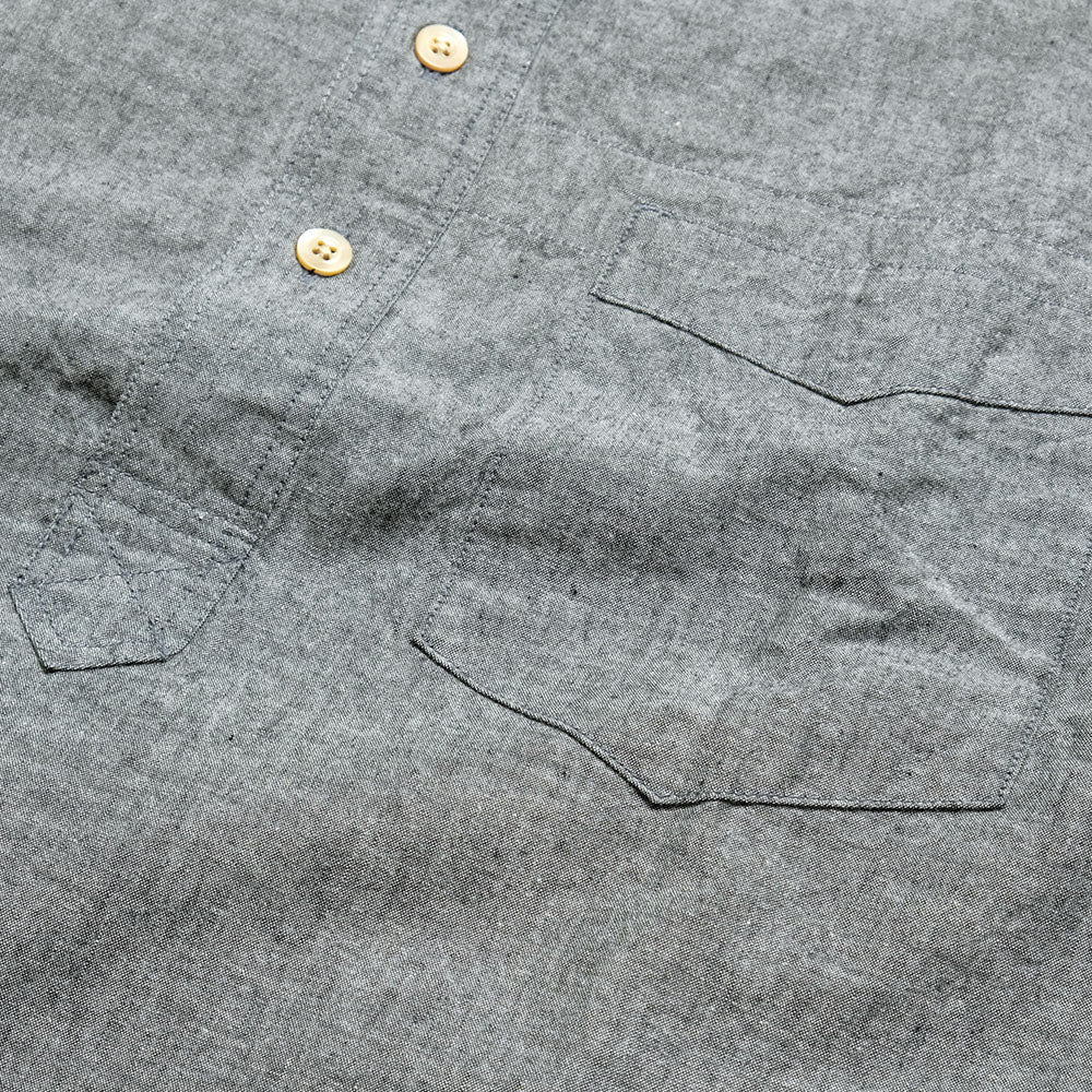 SUN HOUSE - Band Collar Pull Over Big Shirt