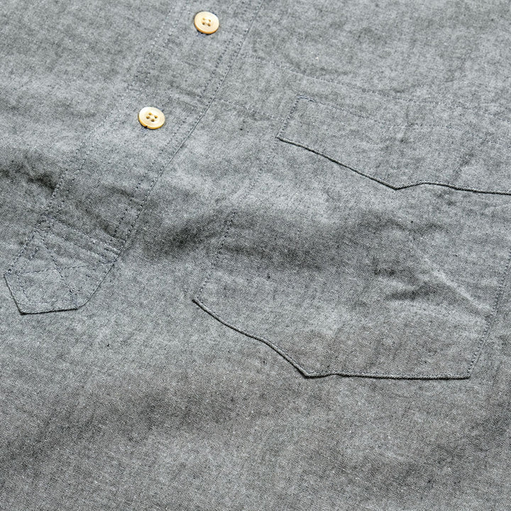 SUN HOUSE - Band Collar Pull Over Big Shirt
