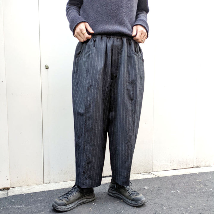 HAVERSACK -  Wool Linen Pinstripe Easy Pants