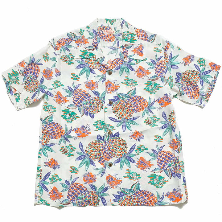 SUN SURF<br>S/S RAYON HAWAIIAN SHIRT "PINEAPPLE"