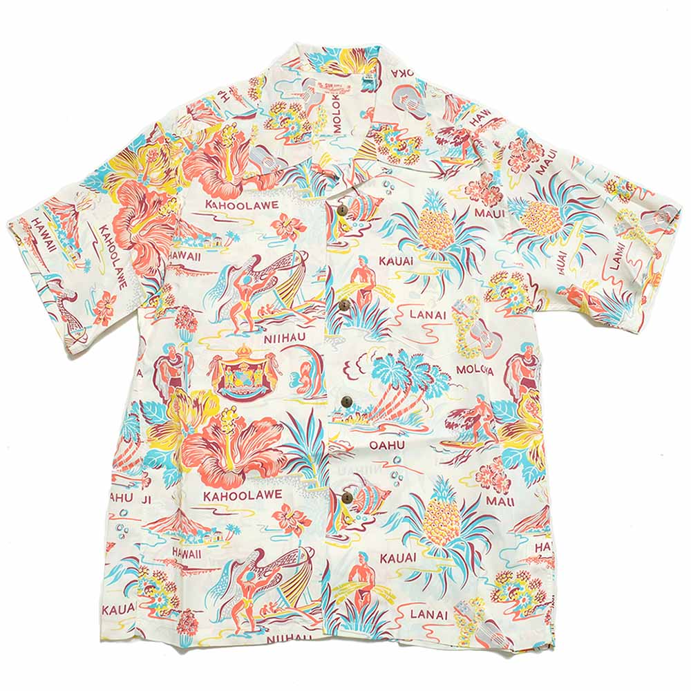 SUN SURF<br>S/S RAYON HAWAIIAN SHIRT<br>"EMPYREAL GIFT FROM HAWAII"