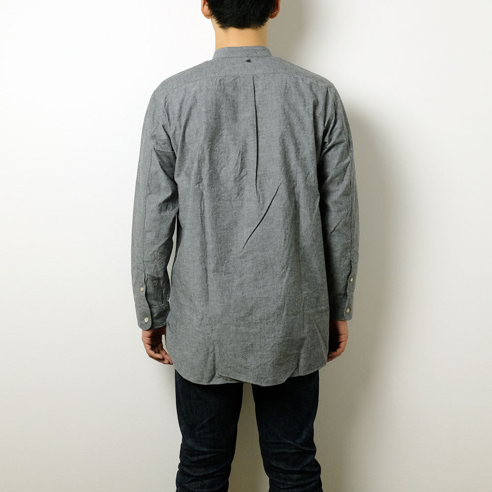 SUN HOUSE - Band Collar Pull Over Big Shirt