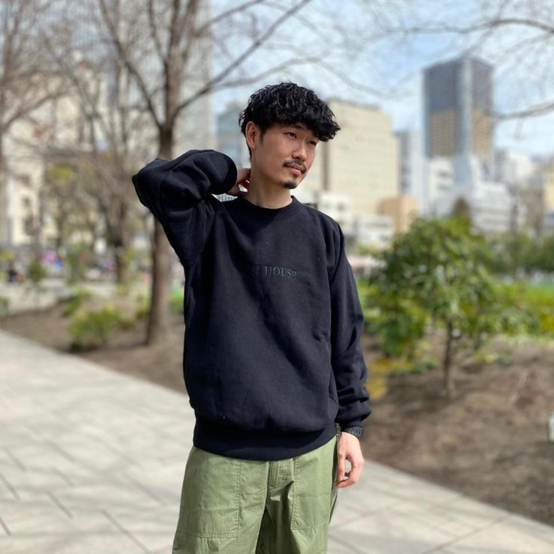 SUN HOUSE - Revers Weave Sweat Crewneck