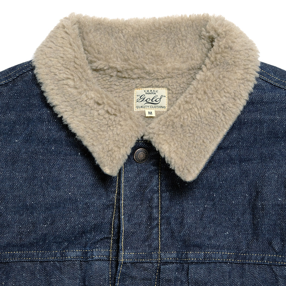 GOLD - RECYCLED WASTE SUVIN COTTON YARN 11oz. DENIM RANCH JACKET - GL15107