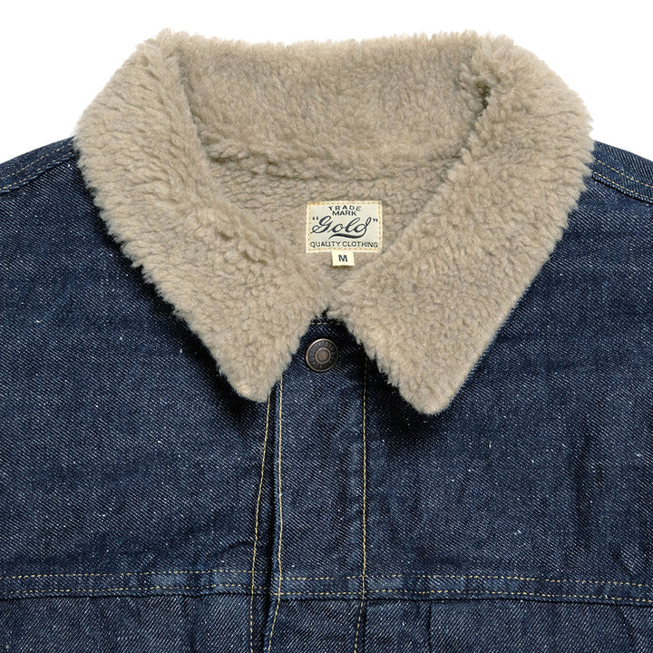 GOLD - RECYCLED WASTE SUVIN COTTON YARN 11oz. DENIM RANCH JACKET - GL15107