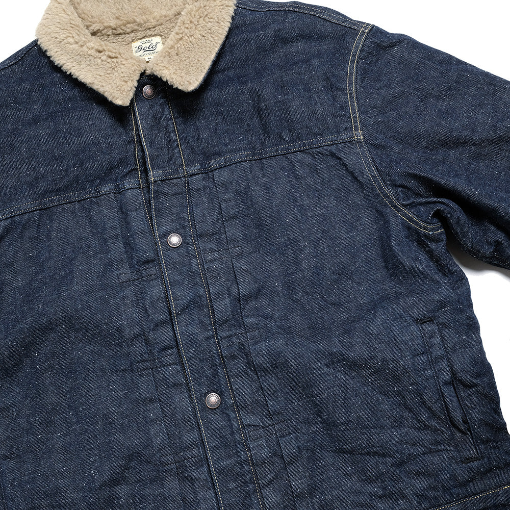 GOLD - RECYCLED WASTE SUVIN COTTON YARN 11oz. DENIM RANCH JACKET - GL15107