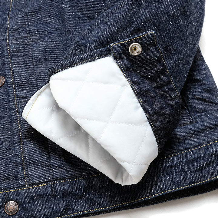 GOLD - RECYCLED WASTE SUVIN COTTON YARN 11oz. DENIM RANCH JACKET - GL15107
