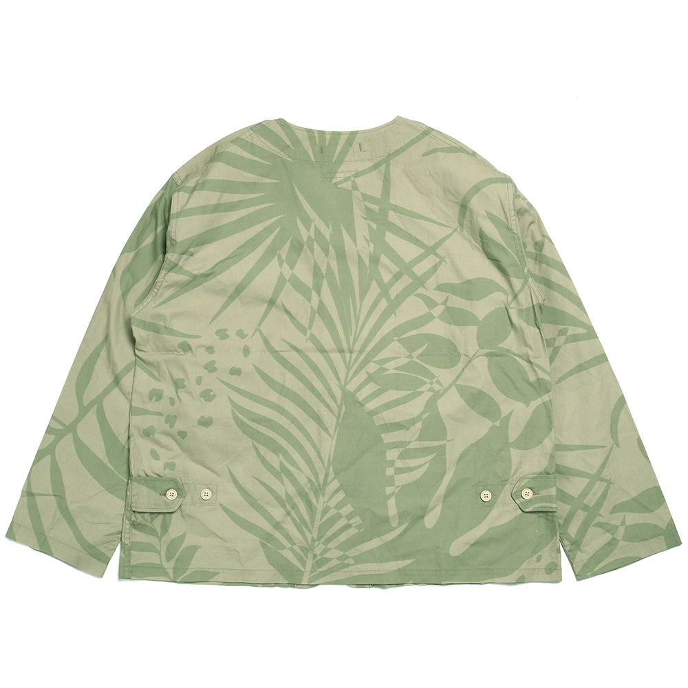 Engineered Garments - Cardigan Jacket - Leaf Print Cotton Poplin