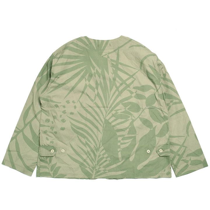 Engineered Garments - Cardigan Jacket - Leaf Print Cotton Poplin