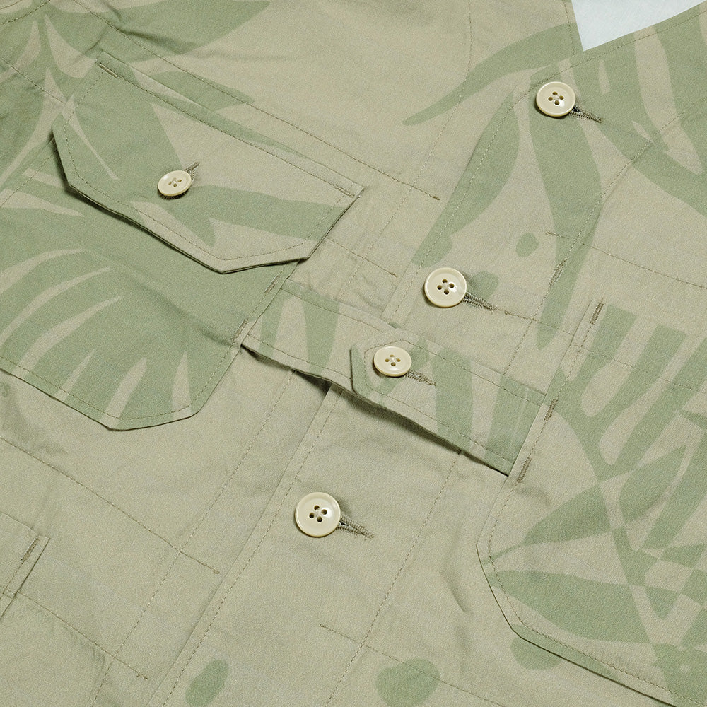 Engineered Garments - Cardigan Jacket - Leaf Print Cotton Poplin