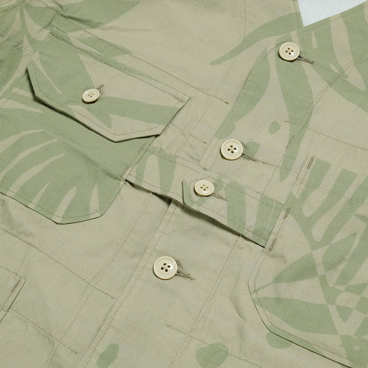 Engineered Garments - Cardigan Jacket - Leaf Print Cotton Poplin