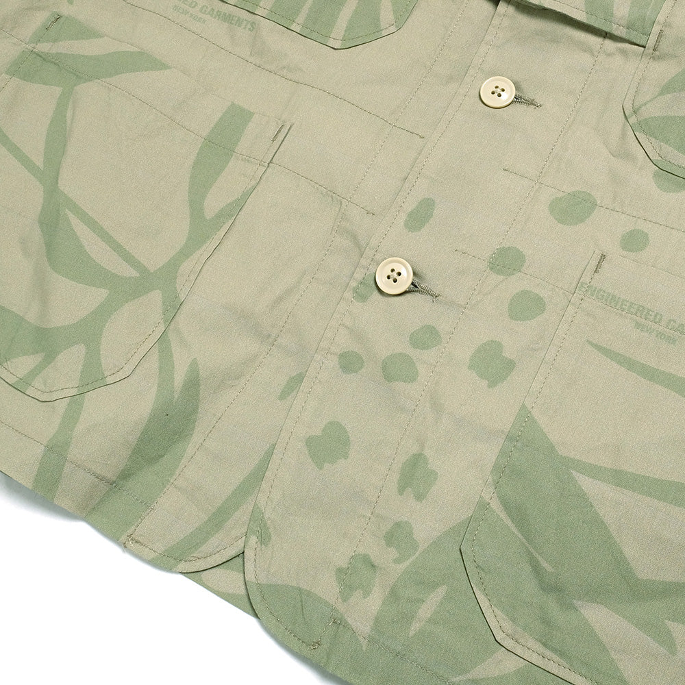 Engineered Garments - Cardigan Jacket - Leaf Print Cotton Poplin