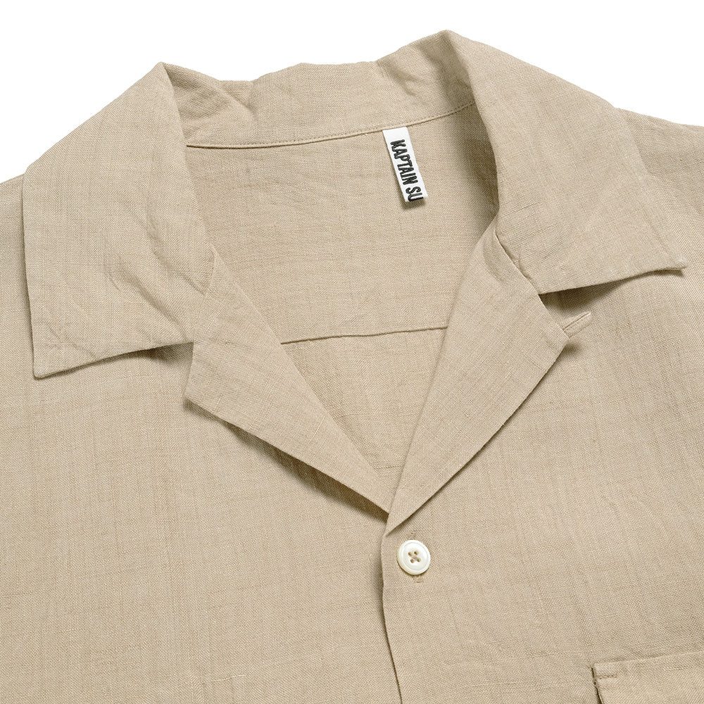 KAPTAIN SUNSHINE - Linen Silk Open Collar Shirt - KS23SSH01