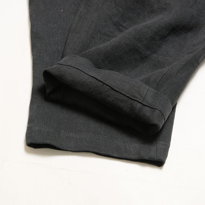 FRANK LEDER - WASHED LINEN DRAWSTRING 2TUCK TROUSERS - FL-0513011