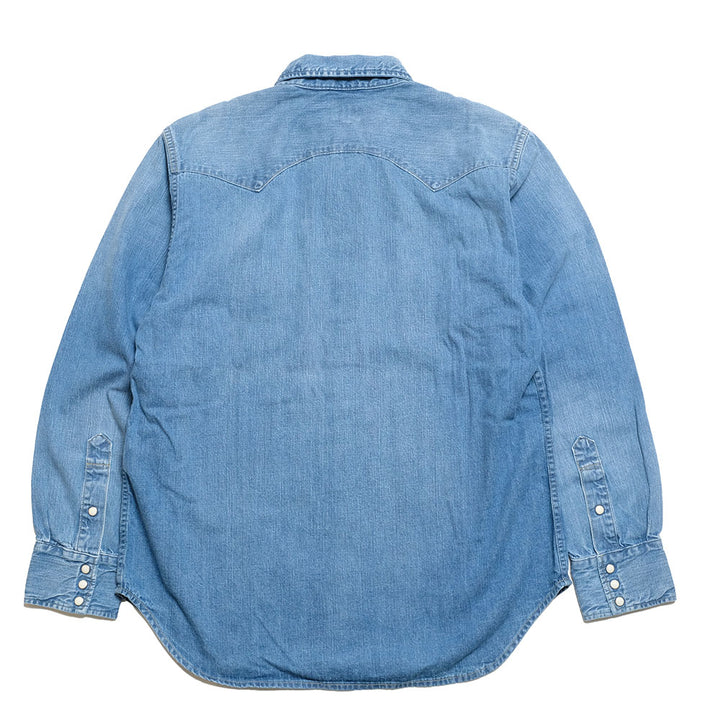 BURGUS PLUS - 8oz Denim Western Shirt - Used Wash - HBP-301WS