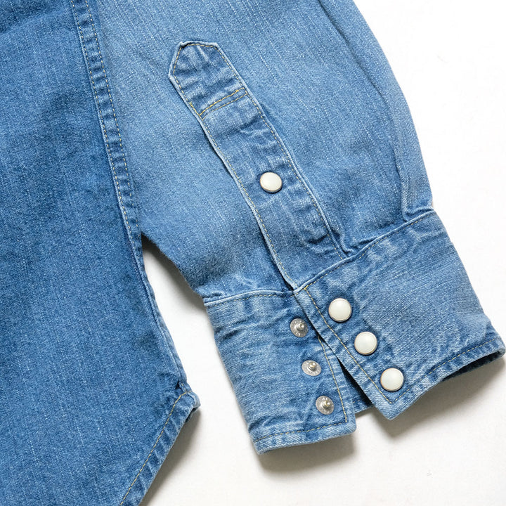 BURGUS PLUS - 8oz Denim Western Shirt - Used Wash - HBP-301WS