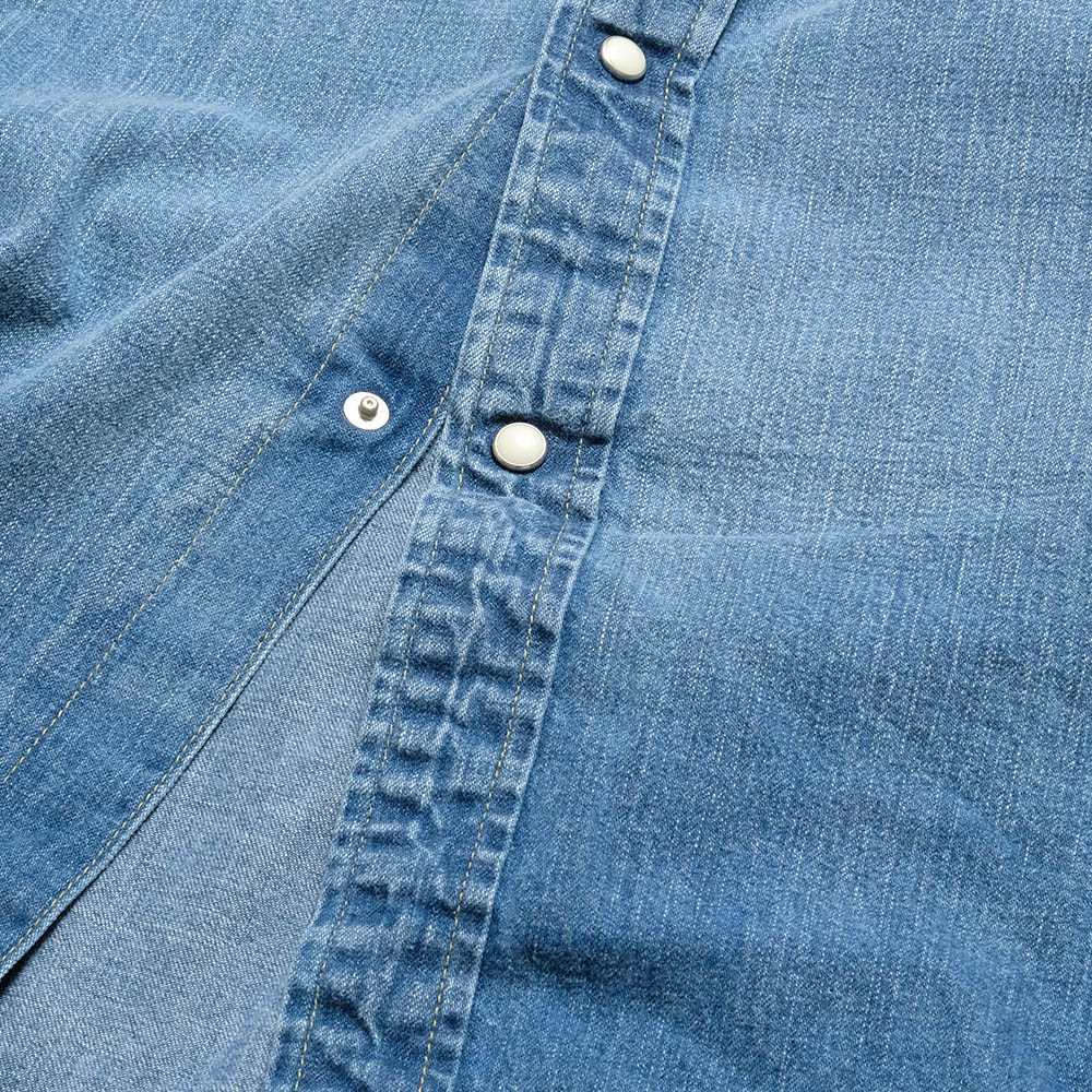 BURGUS PLUS - 8oz Denim Western Shirt - Used Wash - HBP-301WS