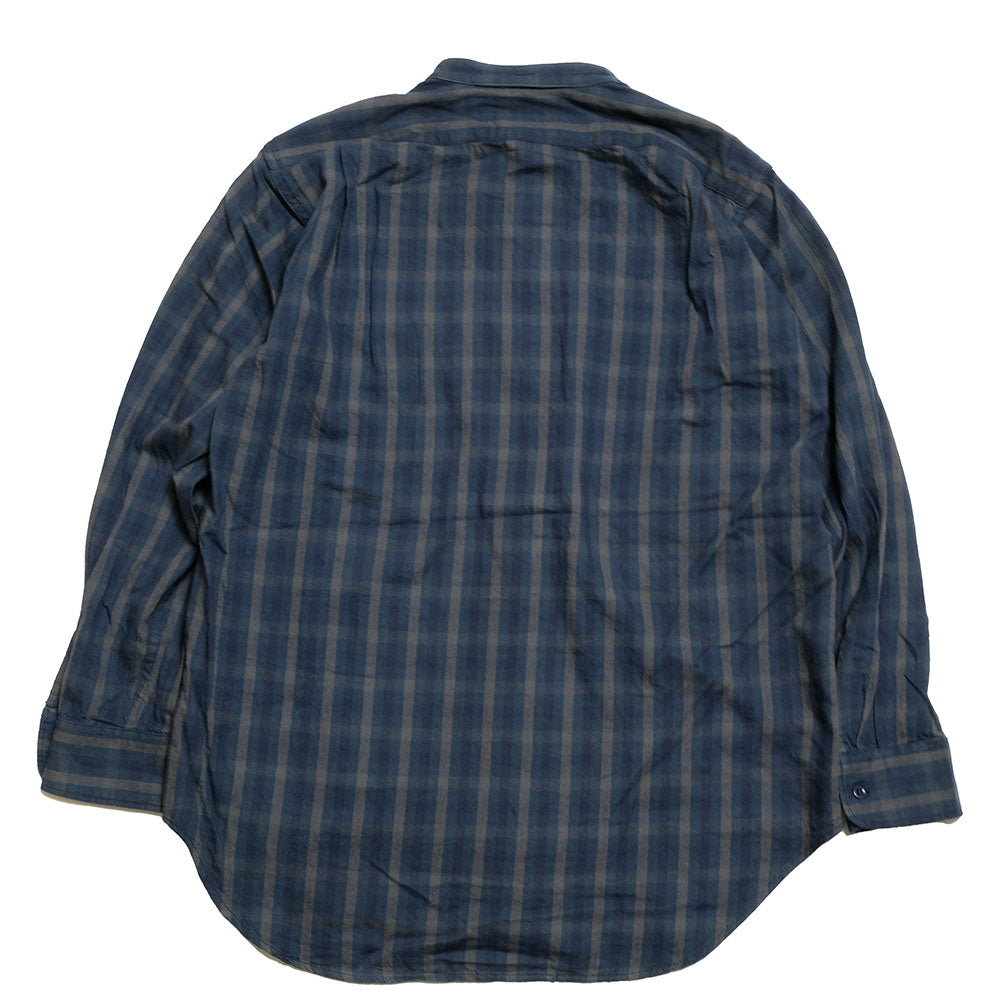 Engineered Garments - Banded Collar Shirt- Cotton Flannel Plaid - LN055