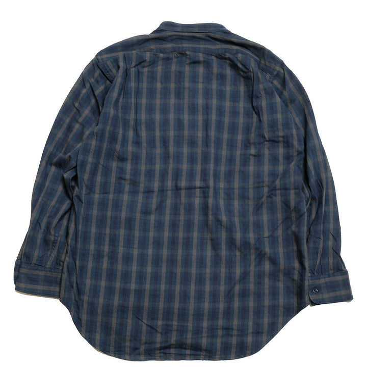 Engineered Garments - Banded Collar Shirt- Cotton Flannel Plaid - LN055