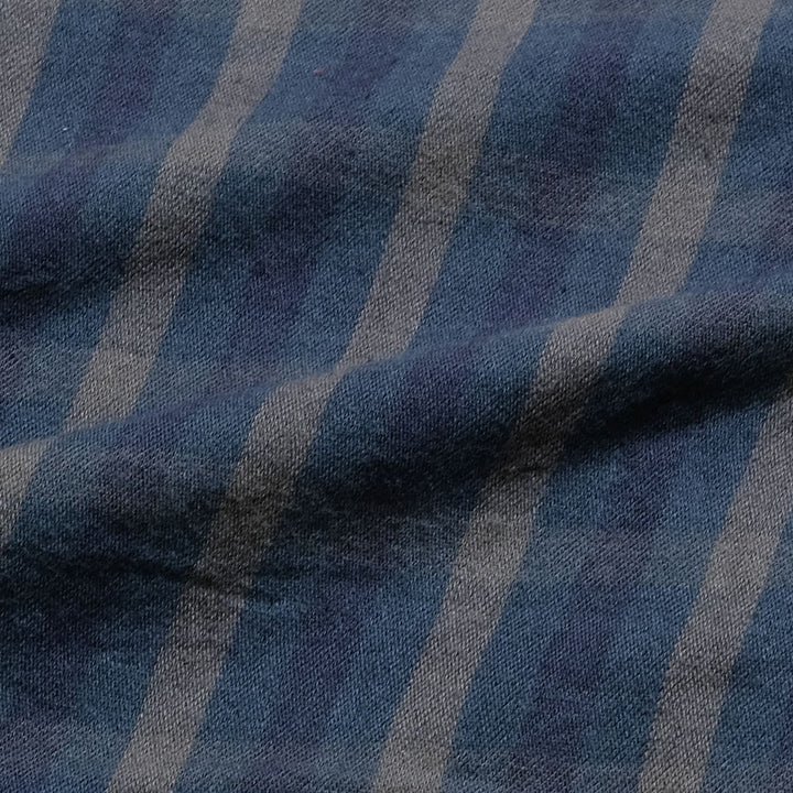Engineered Garments - Banded Collar Shirt- Cotton Flannel Plaid - LN055
