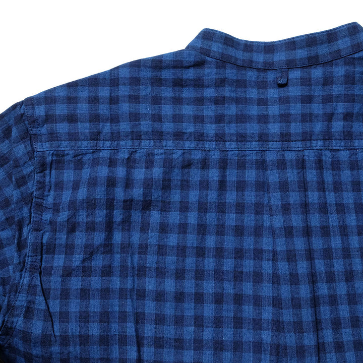 SUN HOUSE - Cotton/Linen 3/4 Sleeve Band Collar Shirt