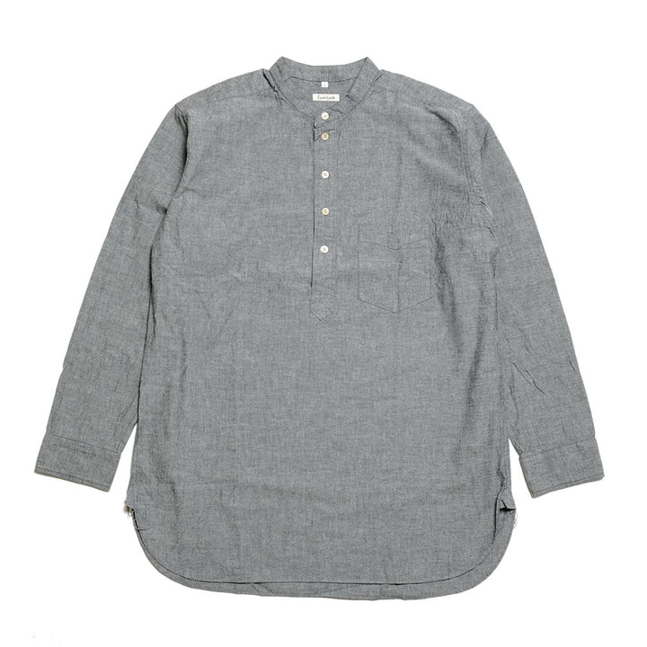 SUN HOUSE - Band Collar Pull Over Big Shirt